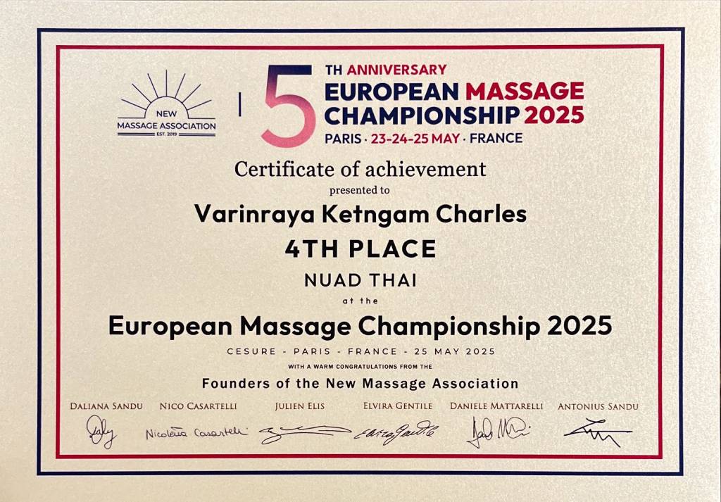 Notre Therapeute Principal Brille Au Championnat Deurope Et Se Prepare Pour La Scene Mondiale A Copenhague3 at Nakhon Spa Bangkok
